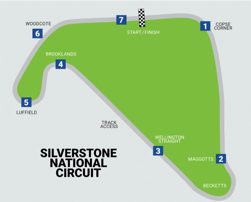 circuit map of Silverstone National Circuit